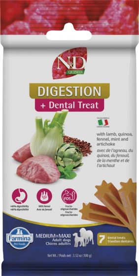 Farmina N&D Dental Treat Quinoa Digestion Med/Max Dog Treat 100g