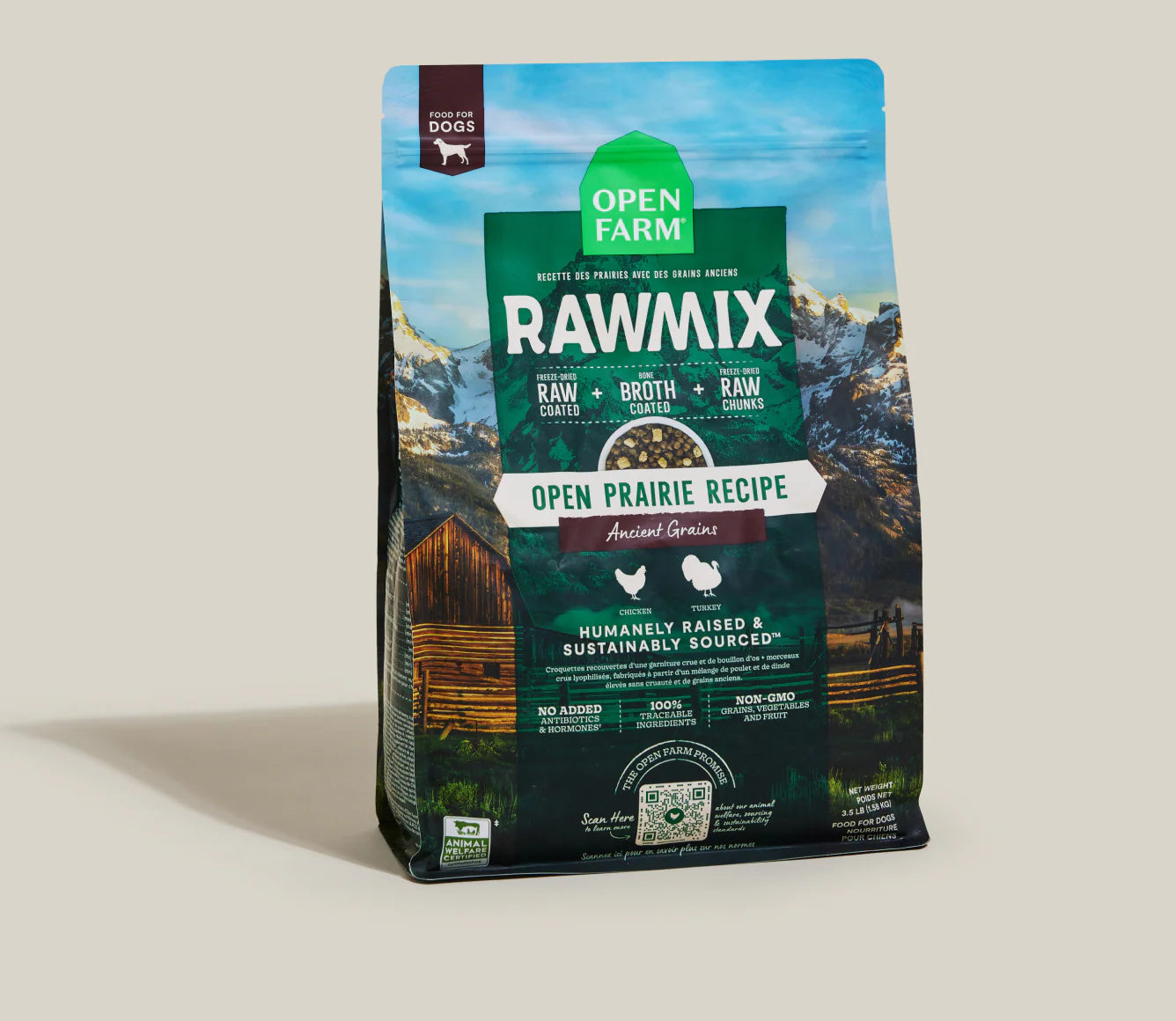Open Farm - RawMix Open Prairie Recipe with Ancient Grains Dry Dog Food 20lb