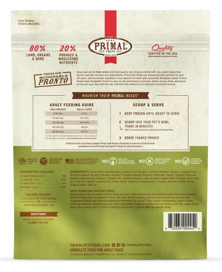 Primal - Dog Frozen Pronto Lamb