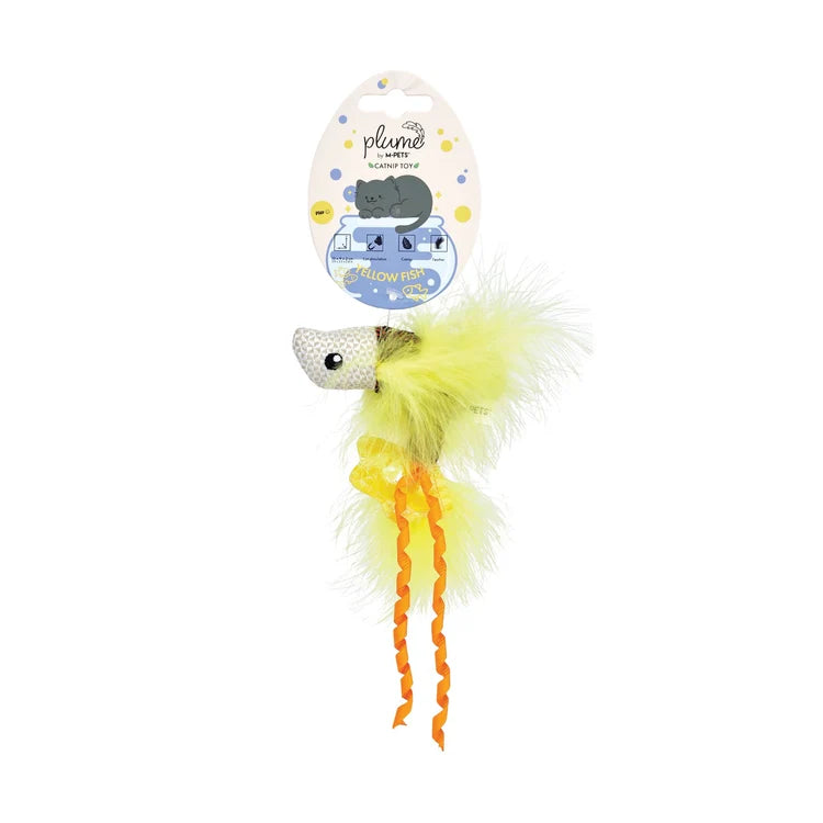 M-PETS Plume catnip toy Yellow fish