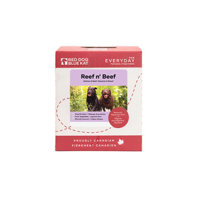 RED DOG BLUE KAT EVERYDAY RAW™ Reef n' Beef Beef & Salmon Frozen Dog Food 6 x 4 x 0.25 lb