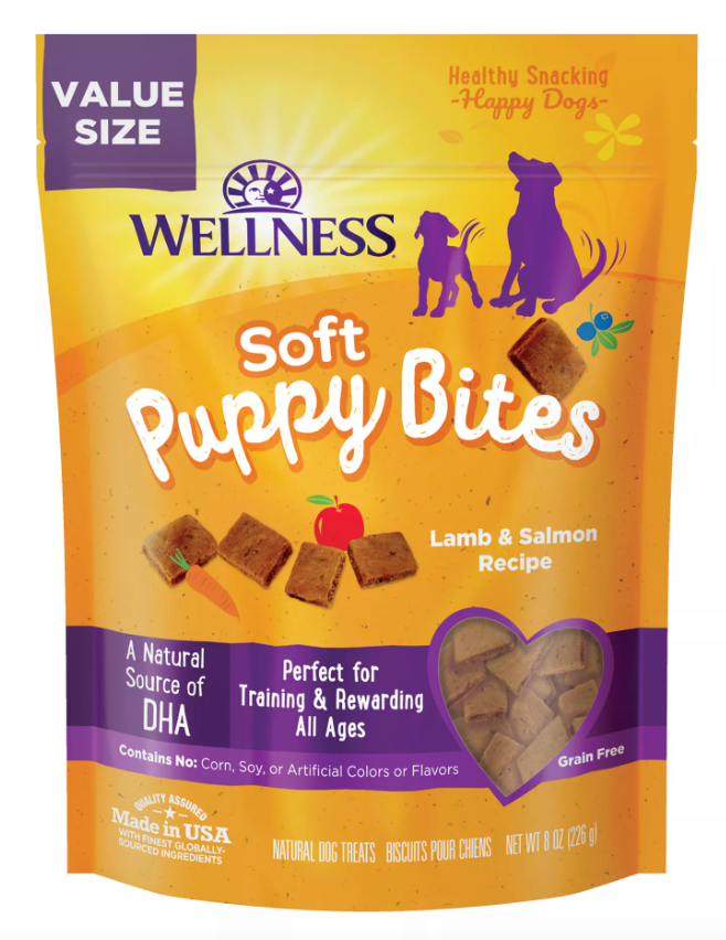 Wellness Complete Health Just for Puppy Soft Puppy Bites Lamb & Salmon Recipe Treats Value Bag