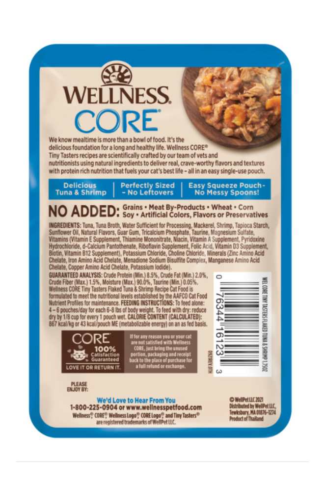 Wellness CORE Tiny Tasters Flaked Tuna & Shrimp in Sauce Wet Cat Food