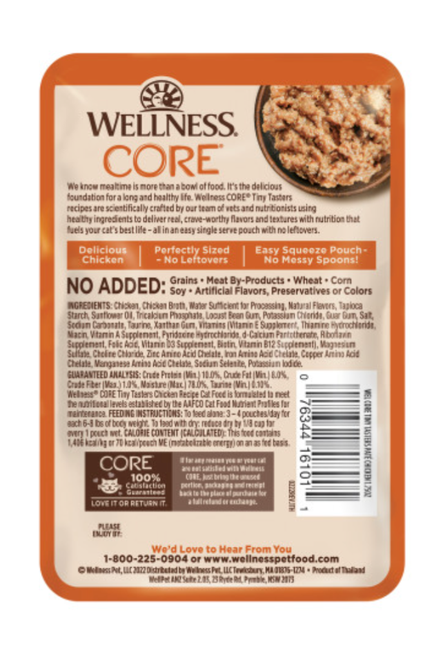 Wellness CORE Tiny Tasters Grain Free Paté Chicken Recipe Wet Cat Food