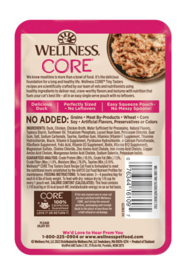 Wellness CORE Tiny Tasters Grain Free Paté Duck Recipe Wet Cat Food