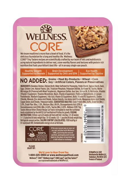 Wellness CORE Tiny Tasters Kitten Minced Chicken in Gravy Wet Cat Food