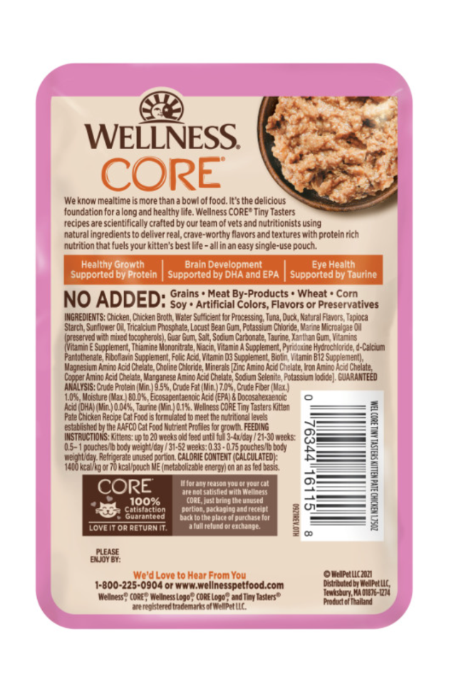Wellness CORE Tiny Tasters Kitten Pâté Chicken Recipe in Sauce Wet Cat Food
