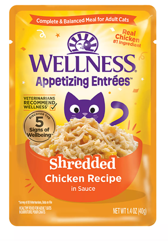 Wellness Appetizing Entrées Shredded Chicken Recipe in Sauce Wet Cat Food