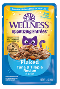 Wellness Appetizing Entrées Flaked Tuna & Tilapia in Broth Wet Cat Food