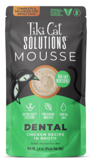 Tiki Cat Solutions Mousse Dental Chicken Recipe in Broth Wet Cat Food