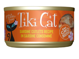 Tiki Cat Grill Sardine Cutlets Recipe in Sardine Consommé Wet Cat Food