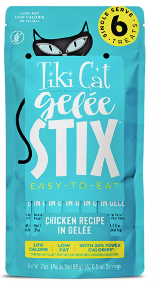 Tiki Cat Gelée Stix Chicken Recipe in Gelée Wet Cat Treats