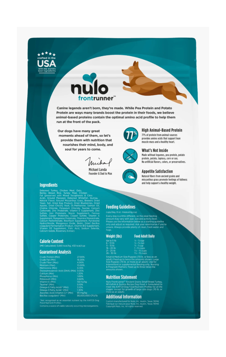 Nulo - Frontrunner Small Breed Dog Turkey Whitefish & Quinoa
