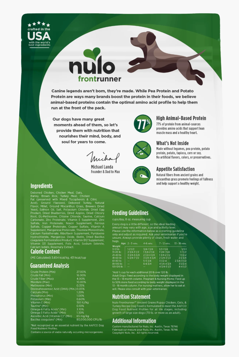 Nulo - Frontrunner Puppy Chicken Oats & Turkey