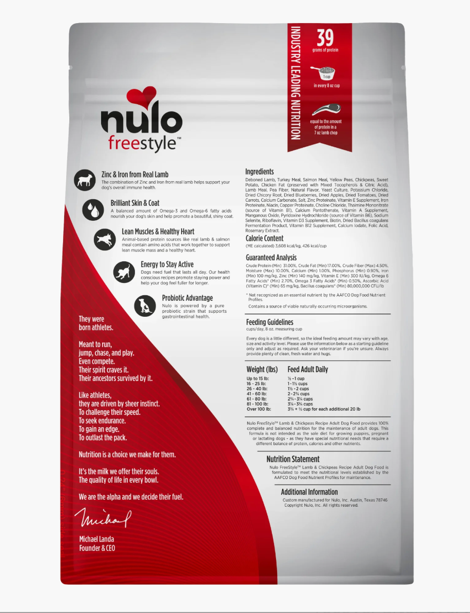 Nulo - Freestyle Dog Grain Free Lamb & Chickpeas