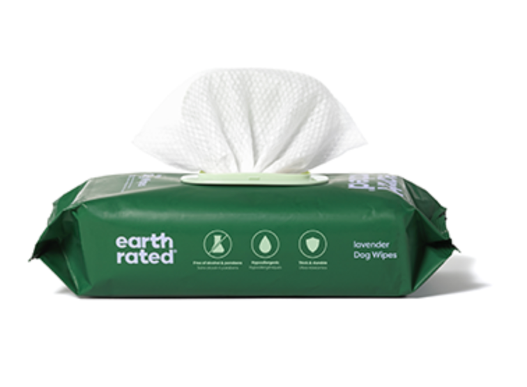Earth Rated - Certified Compostable Grooming Wipes Lavender Scented