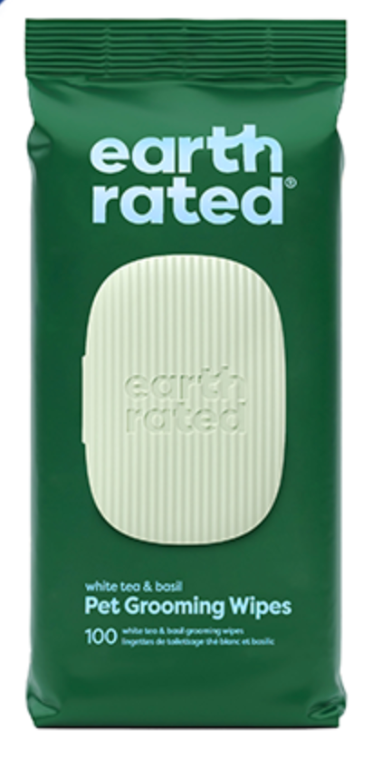 Earth Rated - Certified Compostable Grooming Wipes White Tea & Basil