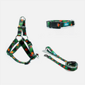 Woof Concept Maui 2 matching dog collar, leash and step-in harness set