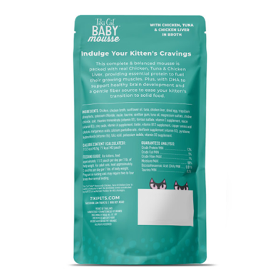 Tiki Cat® Baby™ Mousse with Chicken, Tuna & Chicken Liver in Broth Wet Kitten Food 2.4oz