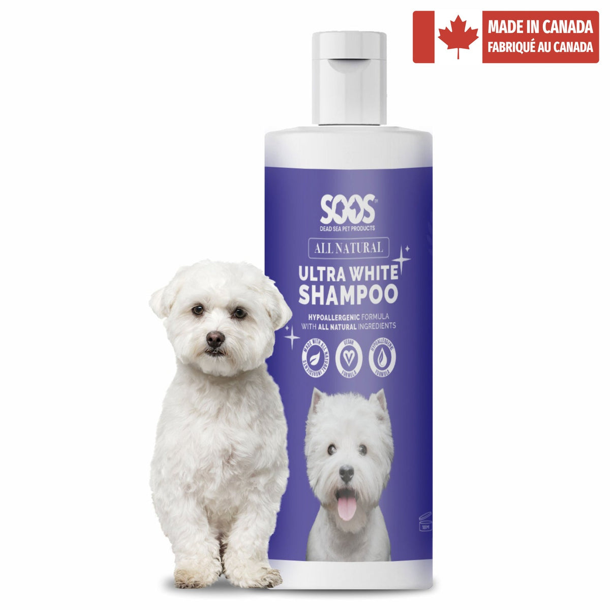 Soos All Natural Ultra White Hypoallergenic Shampoo For Dogs And Cats