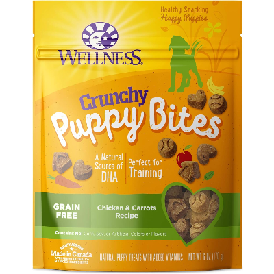 Wellness Grain Free Crunchy Puppy Bites Chicken & Carrots Recipe Dog Treat