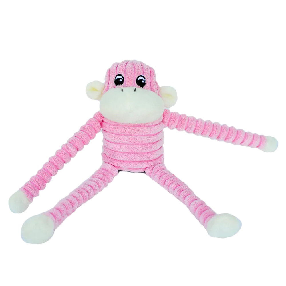 Zippy Paws Spencer The Crinkle Monkey Pink