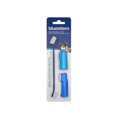 Bluestem Oral Care Toothbrush and Finger Brush set for Dogs & Cats