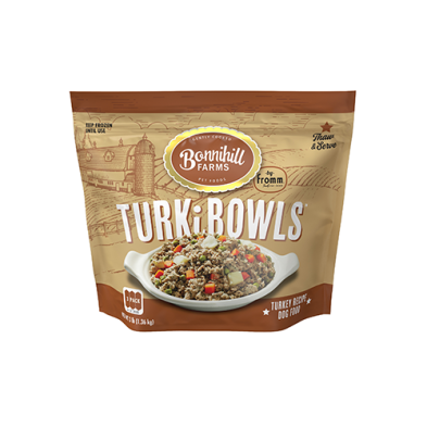 Bonnihill FARMS TURKiBOWLS Turkey Recipe Frozen Dog Food