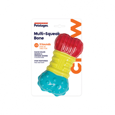 Outward Hound Petstages Multi Squeak Bone Dog Toy