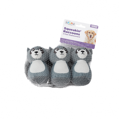 Outward Hound Squeakin' Raccoon Replacement Dog Toys (3 Pack)