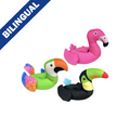 Multipet Margaritaville Birds Pool Floats Assorted Characters Dog Toy