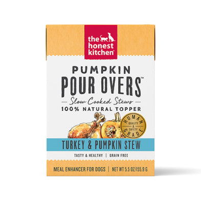 The Honest Kitchen Pumpkin POUR OVERS Turkey & Pumpkin Stew Dog Food Topper 5.5oz