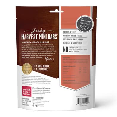 The Honest Kitchen - Jerky Harvest Mini Bars Beef Recipe with Carrots & Apples Dog Treats