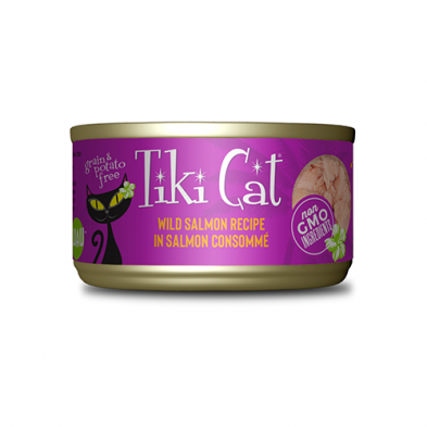 Tiki Cat Luau Wild Salmon Recipe in Salmon Consommé Wet Cat Food