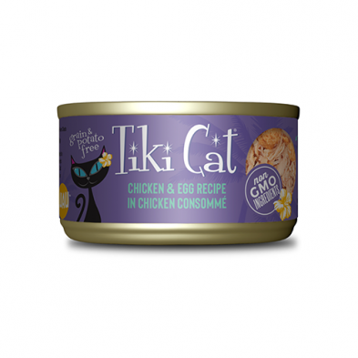Tiki Cat Luau Chicken & Egg Recipe in Chicken Consommé Wet Cat Food