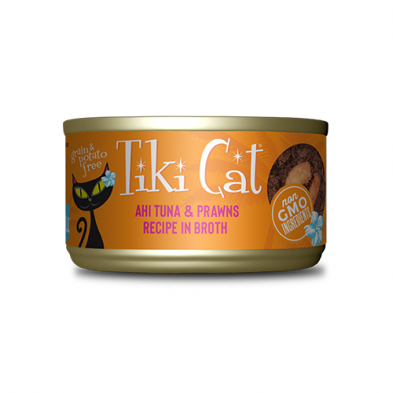 Tiki Cat Ahi Tuna & Prawns Recipe in Broth Wet Cat Food