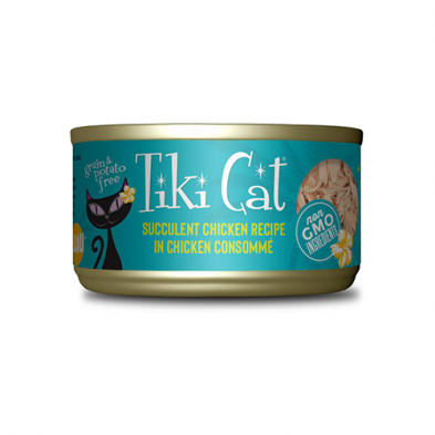 Tiki Cat Luau Succulent Chicken Recipe in Chicken Consommé Wet Cat Food