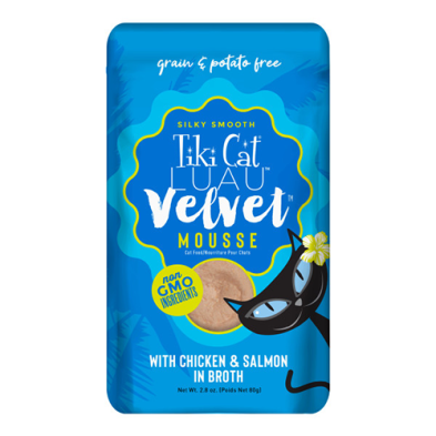 Tiki Cat Luau Velvet Mousse with Chicken & Salmon in Broth Wet Cat Food
