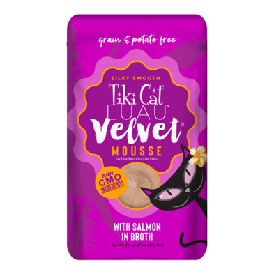 Tiki Cat Luau Velvet Mousse with Salmon in Broth Wet Cat Food