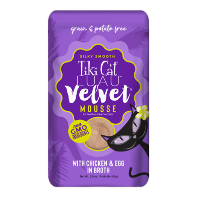 Tiki Cat Luau Velvet Mousse with Chicken & Egg in Broth Wet Cat Food