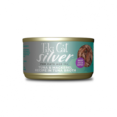 Tiki Cat Silver Tuna & Mackerel Recipe in Broth Wet Cat Food