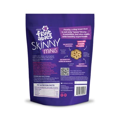 Fruitables - Skinny Minis Grilled Bison Flavor Dog Treat