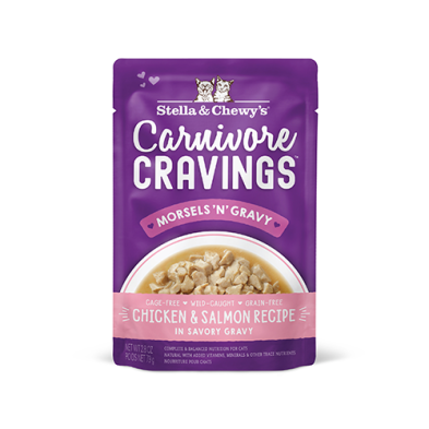 Stella & Chewy's Carnivore Cravings Morsels'N'Gravy Grain Free Cage-Free Chicken & Wild-Caught Salmon Recipe in Savory Gravy Wet Cat Food