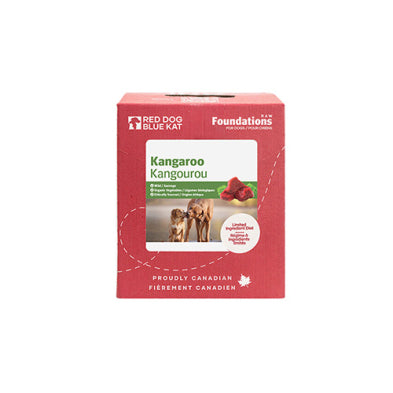 RED DOG BLUE KAT Foundations Raw Kangaroo Recipe Frozen Dog Food 4 x 0.25 lb