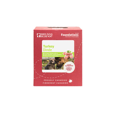 RED DOG BLUE KAT Foundations Raw Turkey Recipe Frozen Dog Food 4 x 0.25 lb