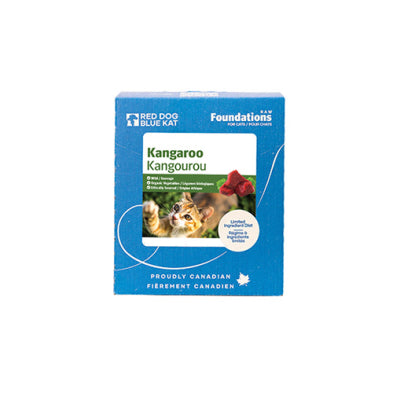 RED DOG BLUE KAT Foundations Raw Kangaroo Recipe Frozen Cat Food 4 x 0.25 lb