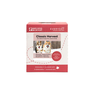 RED DOG BLUE KAT EVERYDAY RAW Classic Harvest Pork, Salmon & Turkey Frozen Dog Food 4 x 0.25 lb