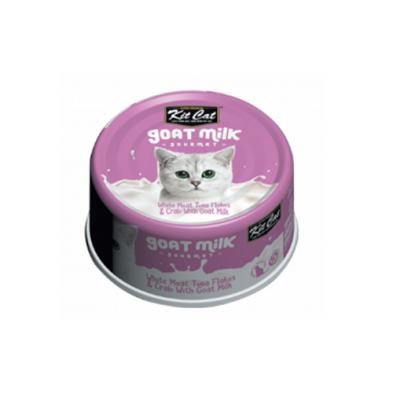 Kit Cat - Goat Milk Gourmet White Meat Tuna Flakes & Crab with Goat Milk Wet Cat Food