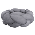 Goo-eez - Round Braided Suede Pet Bed Grey