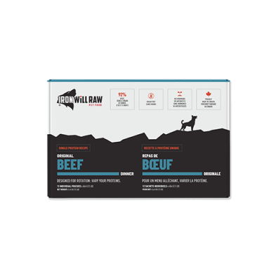 Iron Will Raw Original Beef Frozen Dog Food 12lb